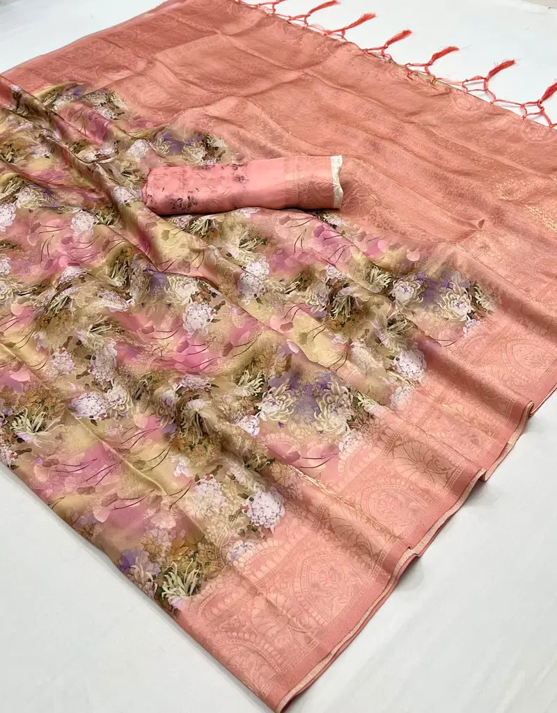 SRC Softy Digital Jacquard Digital Printed Sarees Wholesale Price In Surat
